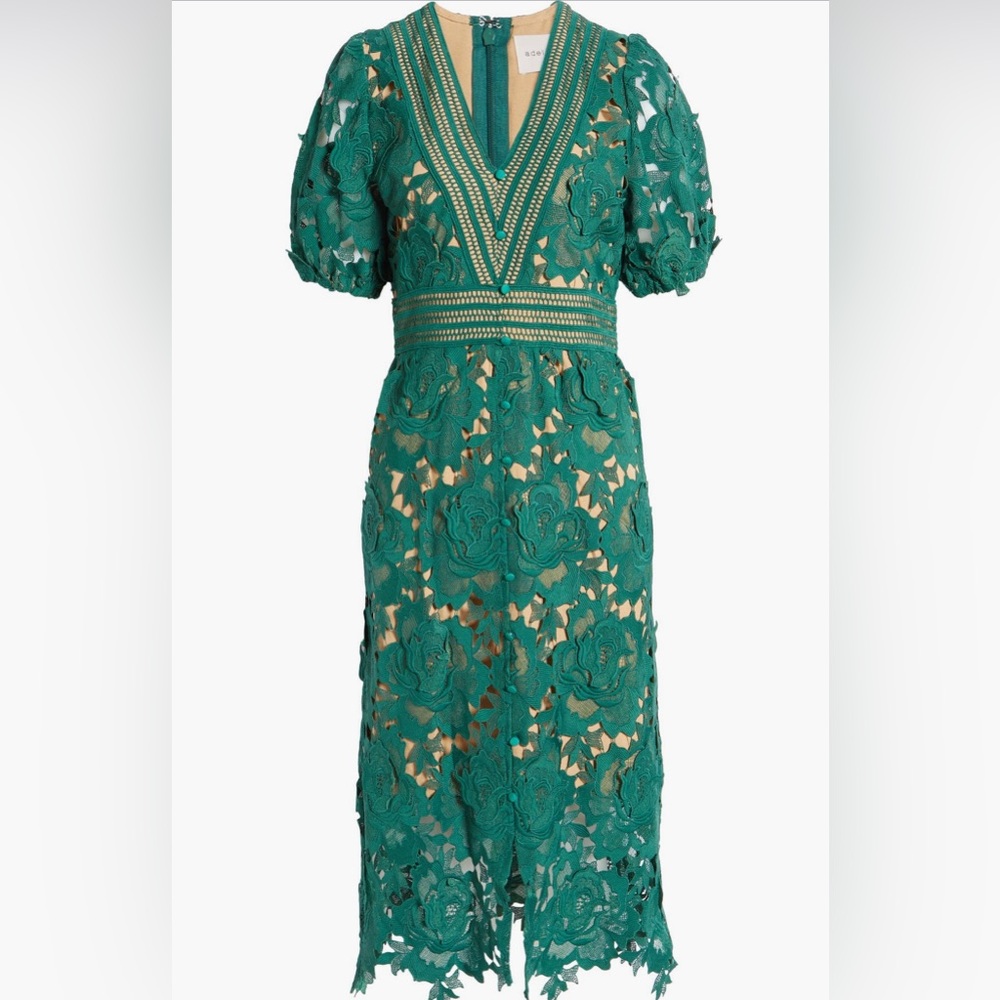 Adelyn Rae Adrian Crochet Lace Midi Dress Size Small